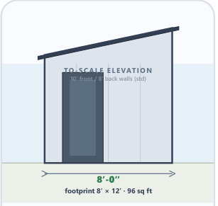 8 × 12 Backyard Shed catalog elevation
