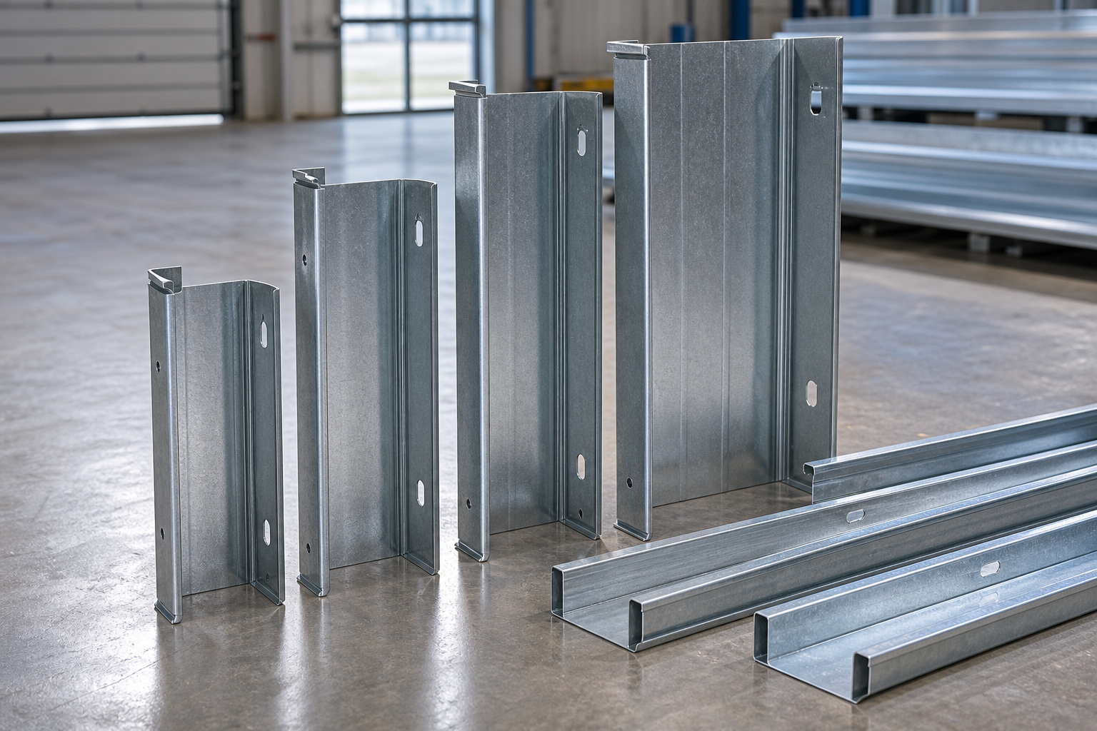 Four structural cold-formed steel stud and track depth families